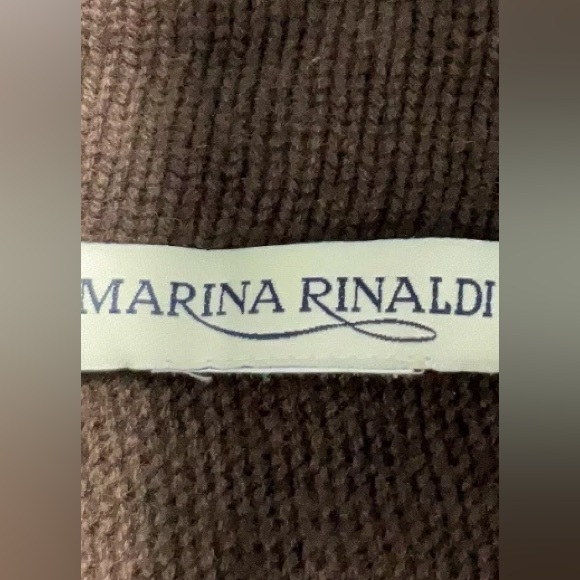 Marina Rinaldi extra long scarf stole wrap brown autumn colors sweater knit - Picture 4 of 5